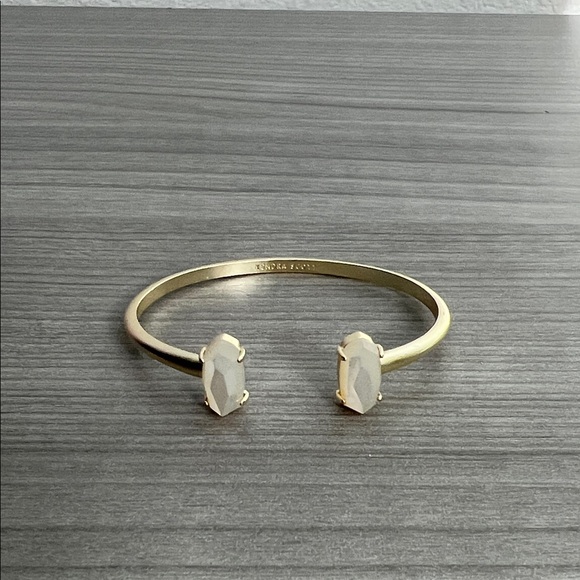 Kendra Scott Gold Bracelet with White Stones - Picture 1 of 6